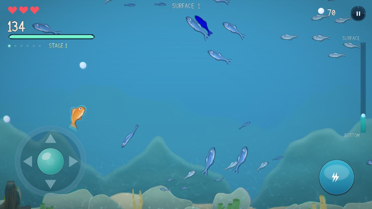 Bright surface water with light shafts and plankton particles.